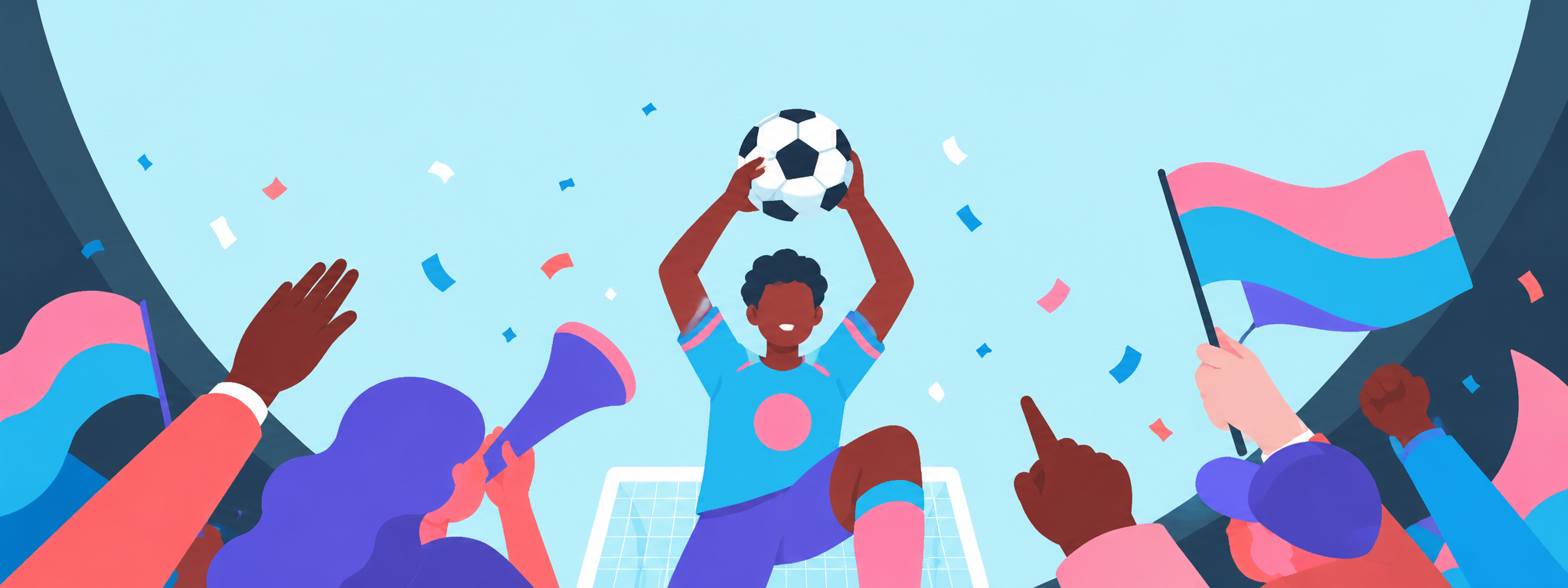 Graphic banner for soccer